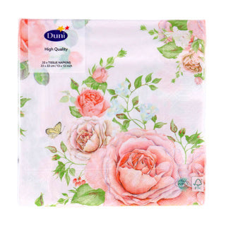 Serviettes Duni gloire rose 33x33 cm | 12 pièces