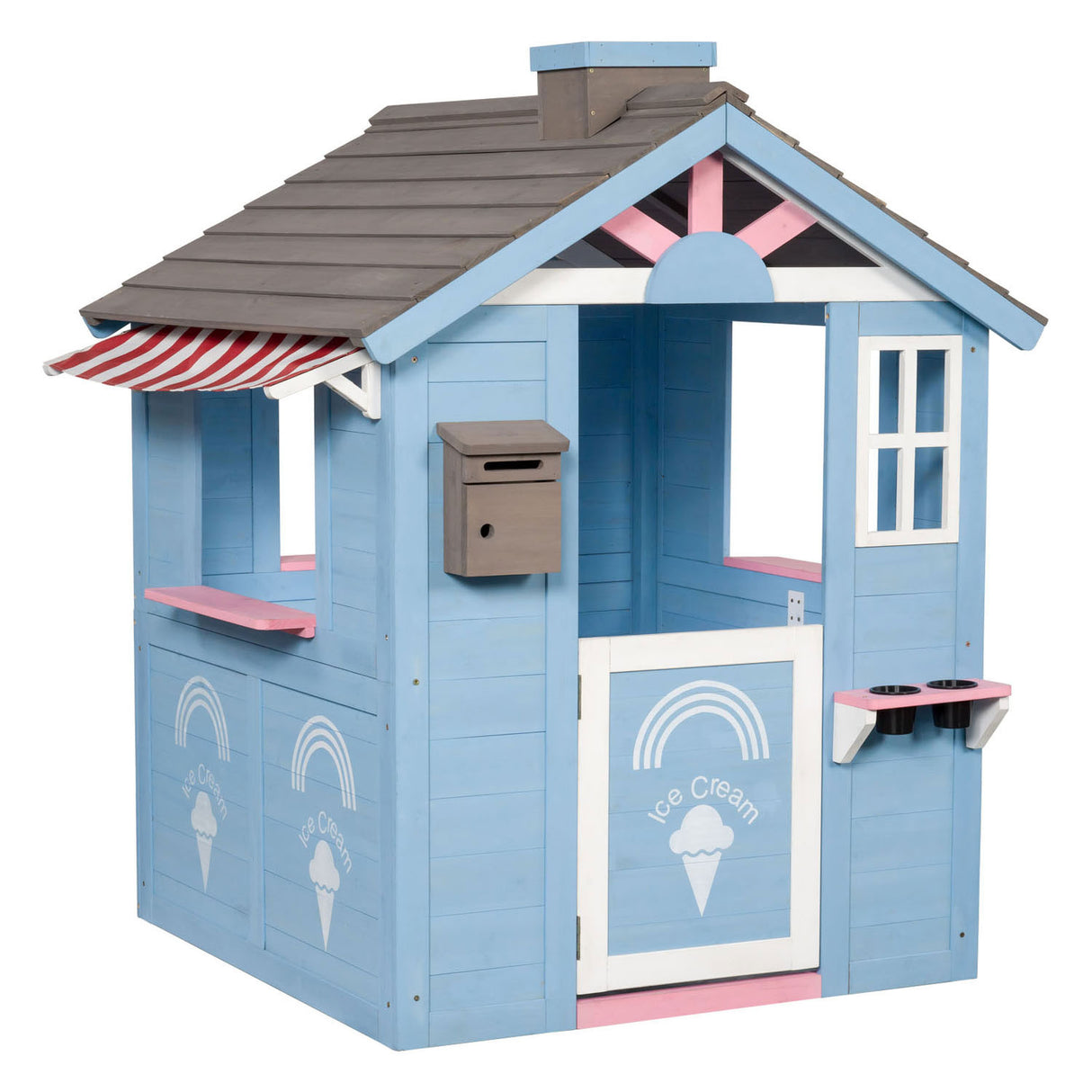 Swinging Wooden Playhouse.