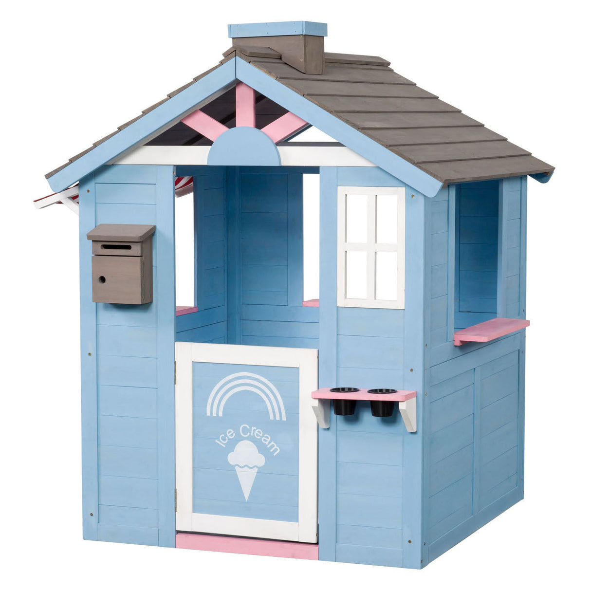 Swinging Wooden Playhouse.
