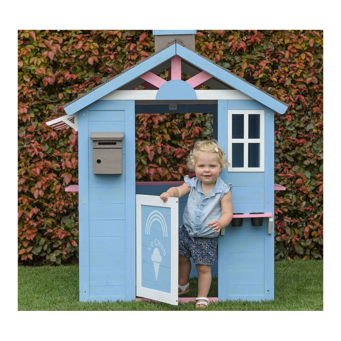 Swinging Wooden Playhouse.