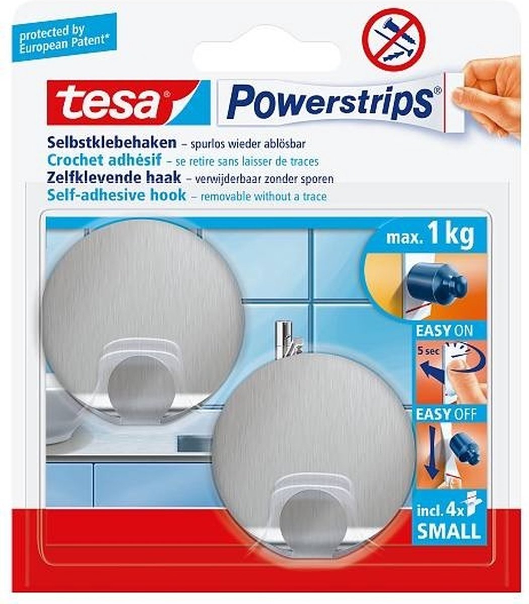 Tesa 1059017 - multiprises petit métal rond | 6 pièces