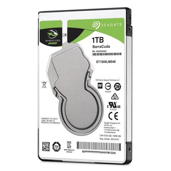 Seagate st1000lm048 barracuda hdd, 1 To, 2,5, sata3 6 Gbit/s, 5 400 tr/min, 128 Mo, 1,7 W