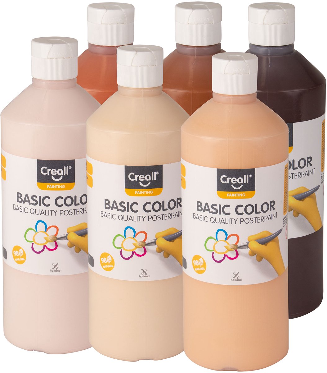 Creall set de peinture scolaire couleurs du monde, 6x500ml