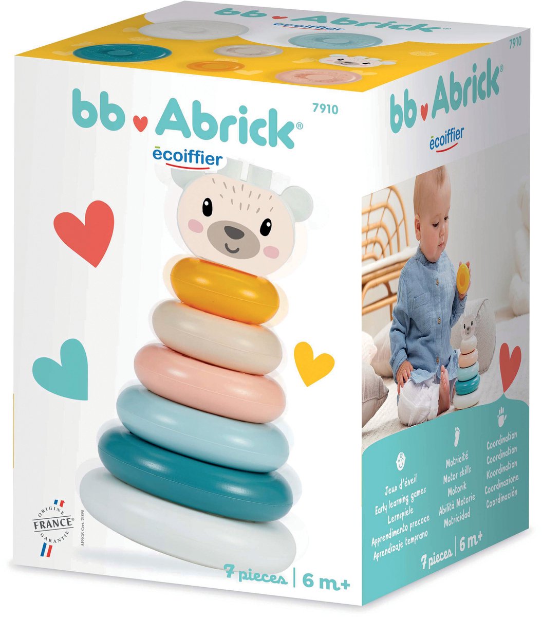 Ecoiffier abrick ecoiffier bb abrick tour empilable ours - 7 pcs.