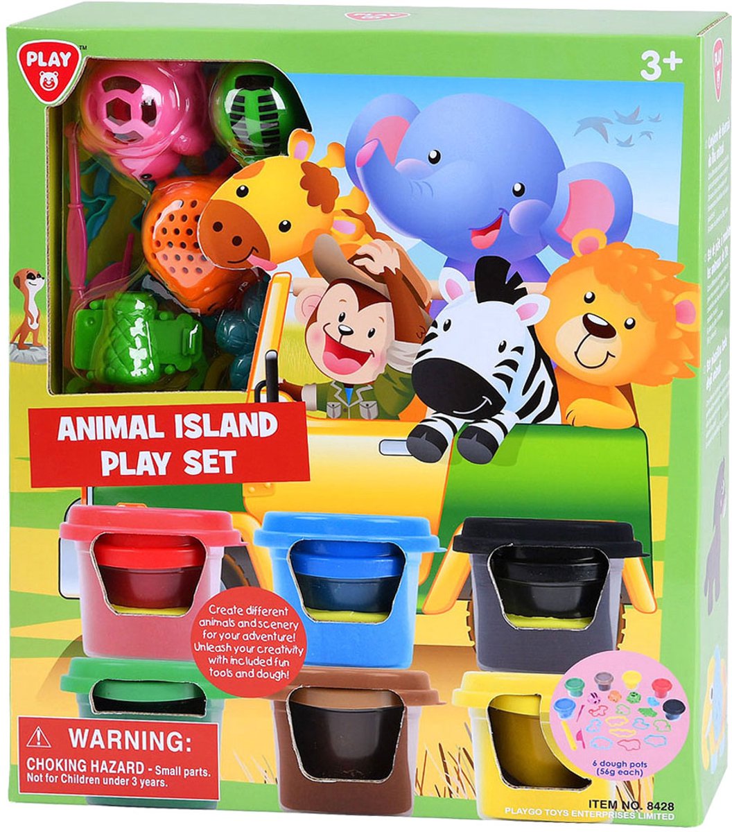 Ensemble d'argile Playgo Animal Island. 6 pots en argile