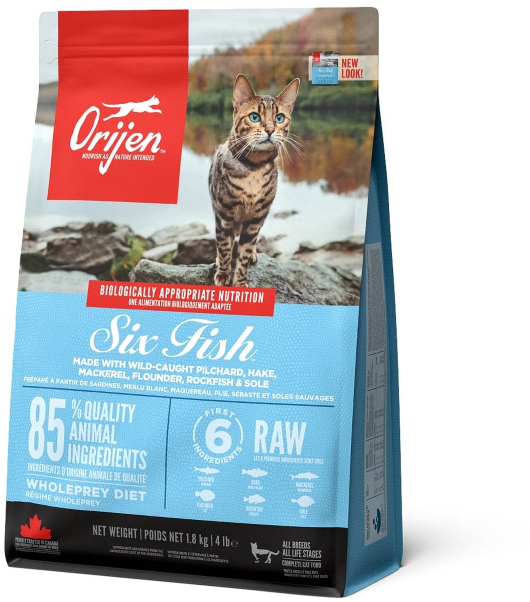 Orijen proie entière six poissons chat sardines merlu - nourriture pour chat - 1,8 kg