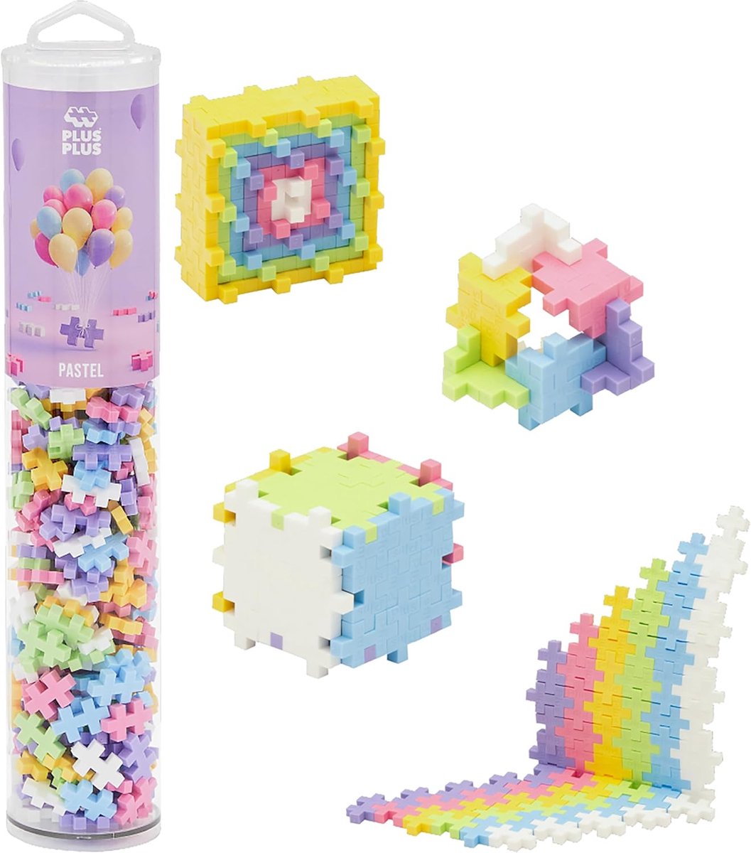 Ensemble de construction Plus-Plus Tube Pastel 240 pièces - 4187 - jouets de construction - jouets de construction - ensemble avec blocs de construction - à partir de 5 ans