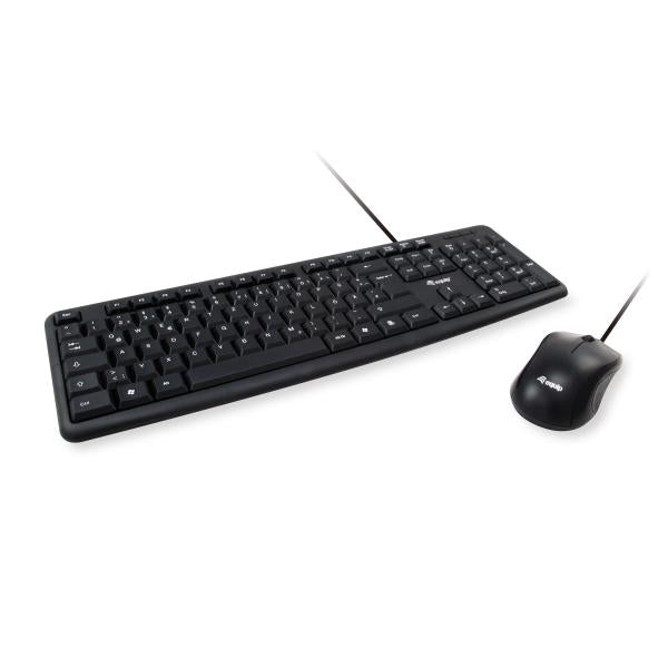 Equip 245200 combo clavier et souris filaire disposition allemagne, usb, qwertz, 105 touches, 1000 dpi, noir