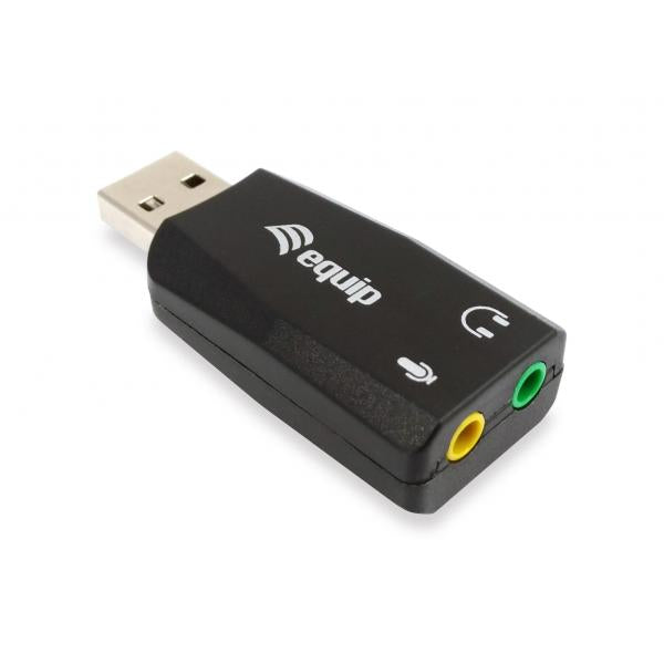 Equip 245320 Adaptateur audio USB, USB type A, 3,5 mm, 22 mm, 51 mm, 12 mm, noir