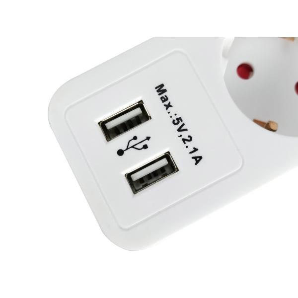 Equip 245554, multiprise 5 prises avec 2x USB, 5x prise(s) CA intérieure, type f, 1,5 mm², 1,8 m