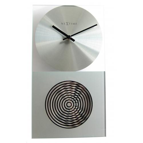 Horloge Nexttime 3028 op, 16x30,2 cm, murale, verre, argent