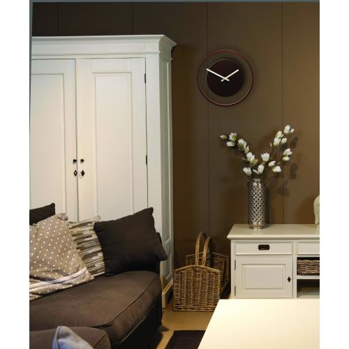 Horloge Nexttime 3046br boucle en bois, ø30 cm, murale, bois foncé