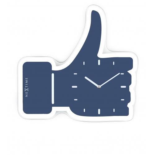 Horloge Nexttime 3072bl pouces vers le haut, 40,5x41,5 cm, murale, bleu argent