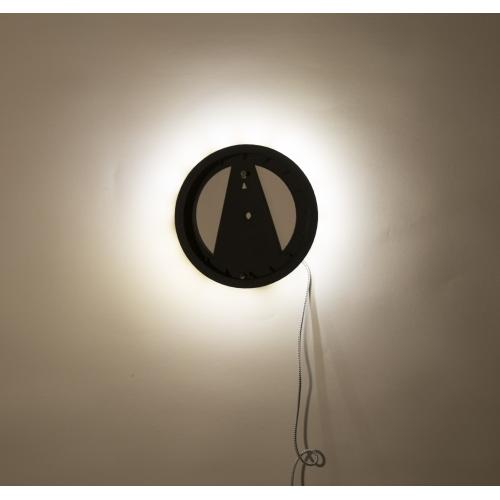 Horloge Nexttime 3094 light it up, ø18,5 cm, éclairage, mur, noir