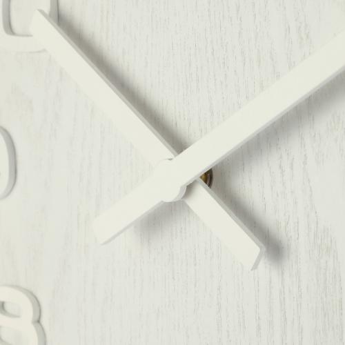Horloge Nexttime 3096wi bois bois médium, ø35,5 cm, murale, blanc