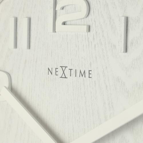 Horloge Nexttime 3096wi bois bois médium, ø35,5 cm, murale, blanc