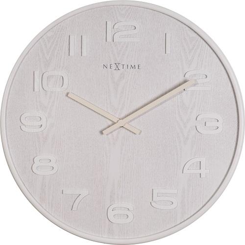Horloge Nexttime 3096wi bois bois médium, ø35,5 cm, murale, blanc