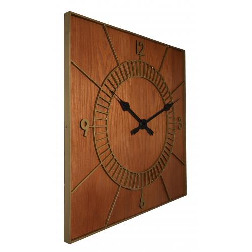 Horloge Nexttime 3112br bois carré, 50x50 cm, murale, marron