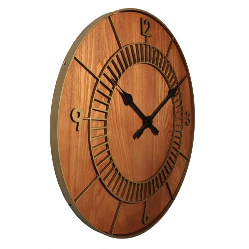 Horloge Nexttime 3113br bois ronde, ø50 cm, murale, marron