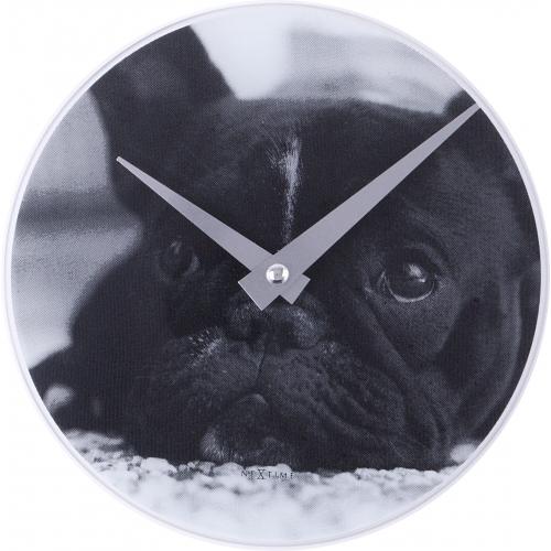Horloge Nexttime 5173 petit chien, ø20 cm, murale, noir
