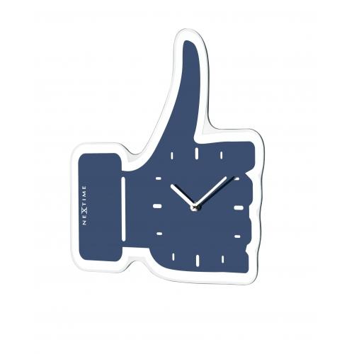 Horloge Nexttime 5185bl mini pouces vers le haut, 20,5x21, murale, bleu argent