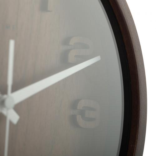 Horloge Nexttime 5192gs bois bois petite, 22x20 cm, murale, bois, gris