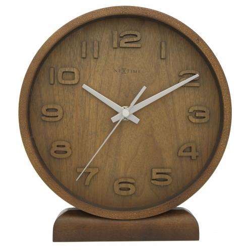 Horloge Nexttime 5192gs bois bois petite, 22x20 cm, murale, bois, gris
