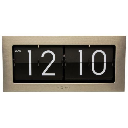 Horloge Nexttime 5198zi big flip, 16,7x36 cm, flip-over, argent