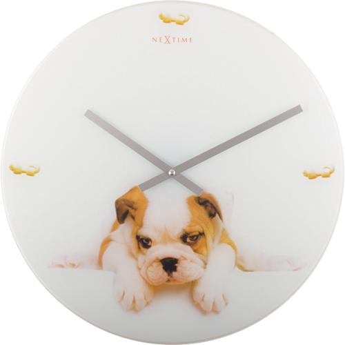 Horloge Nexttime 8136 chiot, ø43 cm, murale, blanc beige