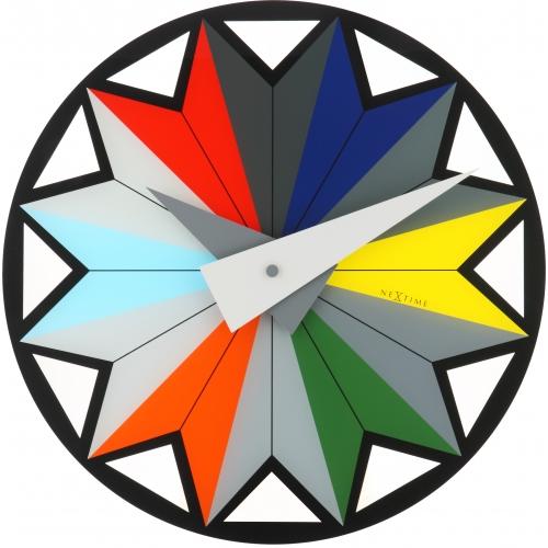 Horloge Nexttime 8163 cirque, ø43 cm, murale, noir multicolore