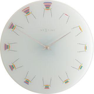 Chaise Nexttime Clock 8809, ø30 cm, murale, blanc multicolore