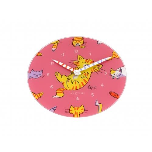 Horloge Nexttime 8810 chatouille mon ventre, ø30 cm, murale, rose multicolore