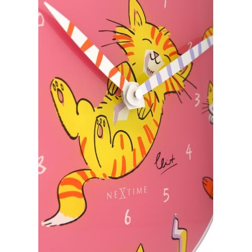 Horloge Nexttime 8810 chatouille mon ventre, ø30 cm, murale, rose multicolore