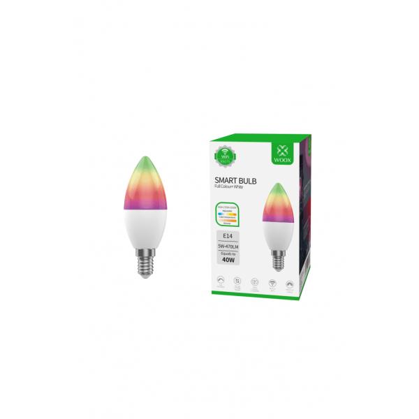 Ampoule LED RVB intelligente Woox R9075, wifi, e14, cct, assistant google amazon alexa