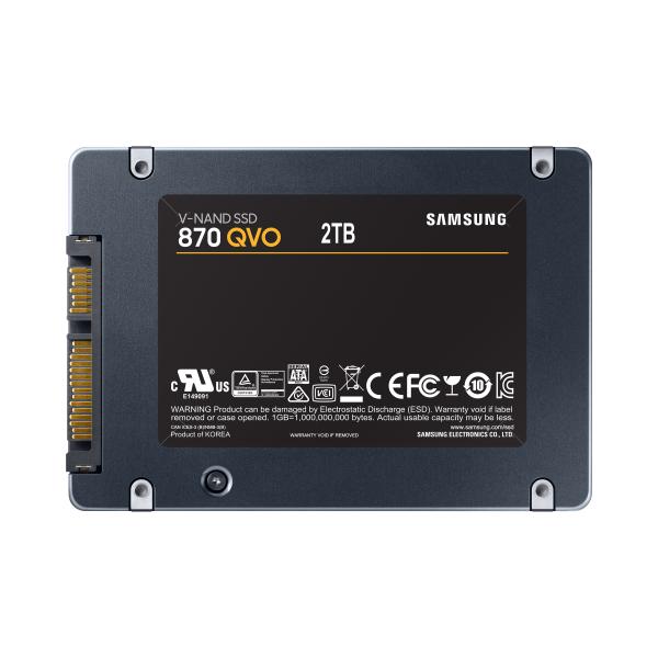 Samsung mz-77q2t0bw 870 qvo ssd, 2000 go, 2.5, sata3 6 gbit s, v-nand mlc, 560 mo s, 98000 iops
