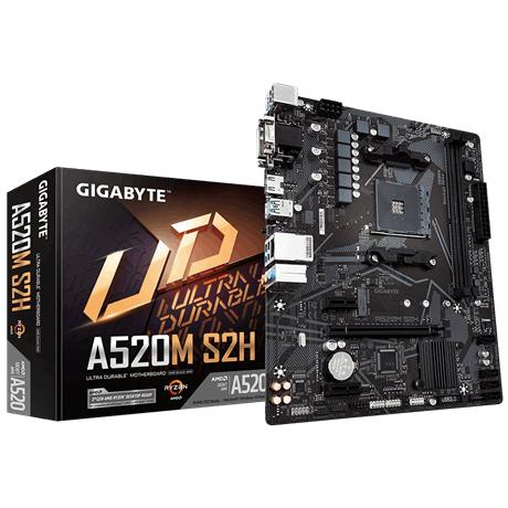 Gigabyte a520m s2h, matx, amd, am4, a520, ryzen 3 3e génération, 64 go, 2x dimm ddr4, 5000 mhz, usb3.1, m.2