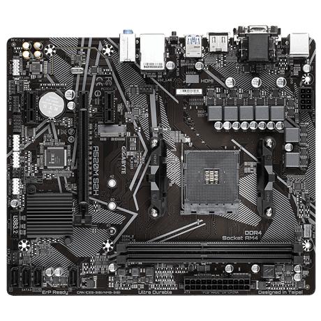 Gigabyte a520m s2h, matx, amd, am4, a520, ryzen 3 3e génération, 64 go, 2x dimm ddr4, 5000 mhz, usb3.1, m.2