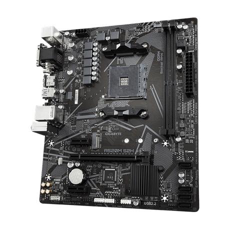 Gigabyte a520m s2h, matx, amd, am4, a520, ryzen 3 3e génération, 64 go, 2x dimm ddr4, 5000 mhz, usb3.1, m.2