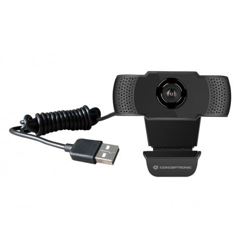 Webcam Conceptronic amdis01b full hd avec microphone, usb, 2 mp, 1920 x 1080p 30 ips, h.264, 90°