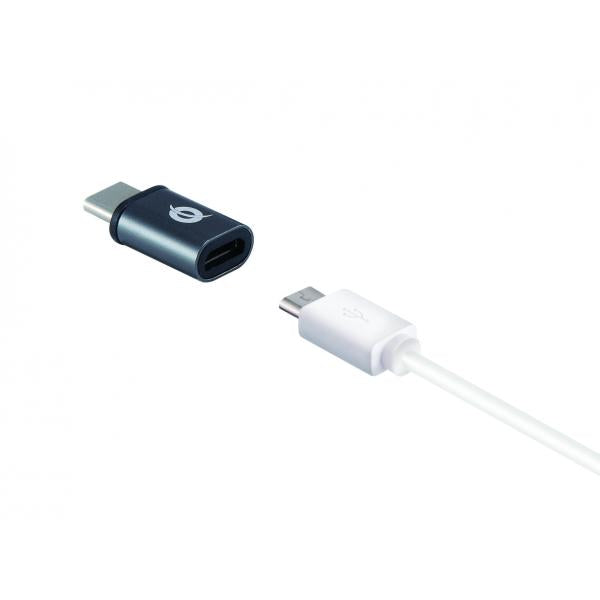 Conceptronic donn05g adaptateur usb-c vers micro usb otg paquet de 3, micro usb 2.0 type-c, mâle femelle, bl