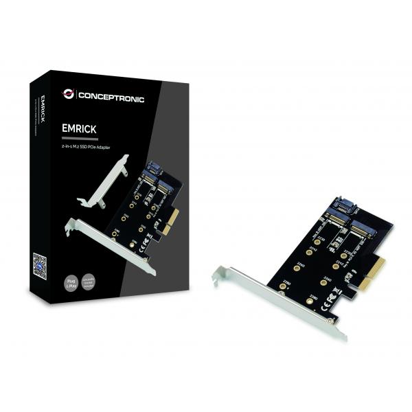 Adaptateur Conceptronic emrick05b m.2 nvme ssd, pcie 3.0, m.2, passif, chine, 32 gbit s