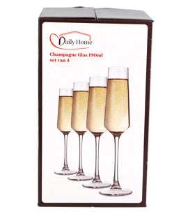 Ensemble de verres à champagne Daily Home de 4 | 6 pièces