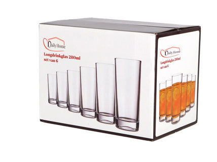 Ensemble de verres à long drink quotidien pour la maison de 6 | 8 pièces
