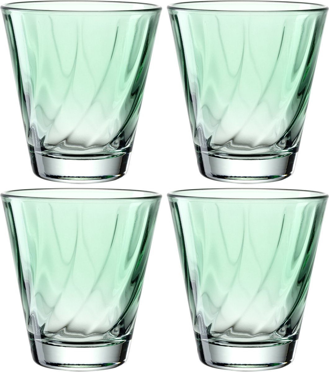 Verre à boire Leonardo twist 215ml vert - set 4