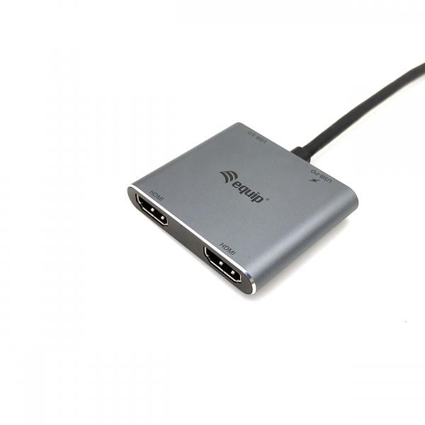 Equip 133484 USB-C 4 en 1 double adaptateur HDMI