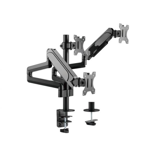 Equip 650134 17 -27 support de montage de bureau pour trois écrans, pince, 21 kg, 75 x 75 mm, 100 x 100 mm