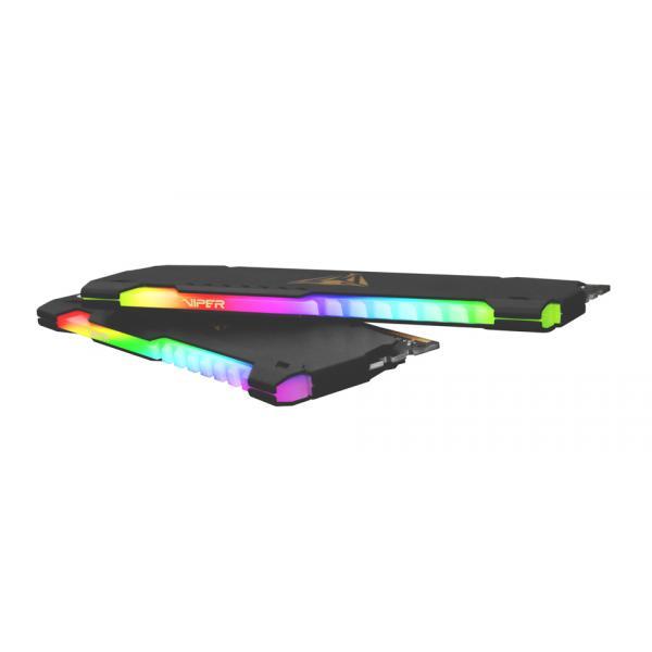 Patriot pvsr416g320c6k viper acier rgb double kit, dimm, 16 go, ddr4, 3200 mhz, noir, hs