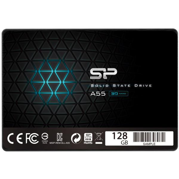Silicon power sp128gbss3a55s25 ace a55 ssd, 128 go, 7 mm 2,5 pouces, sata3, 3d nand, cache slc
