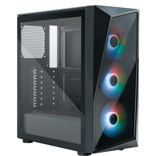 Cooler master cp520-kgnn-s00 cmp 520 avec ventilateurs 3argb, atx, tour midi, fenêtre, 3x 120mm rgb