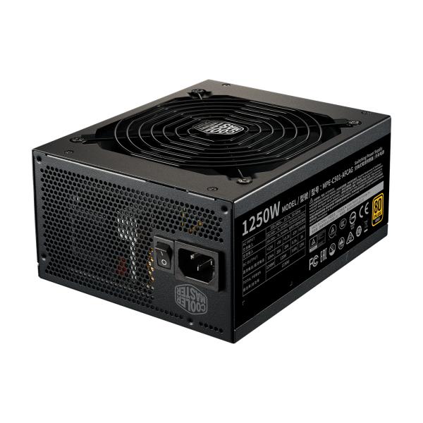 Cooler master mpe-c501-afcag-eu mwe gold v2, atx, 1250w, prêt rtx, modulaire, 140mm, noir